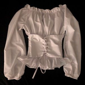 White Off Shoulder Corset Blouse
